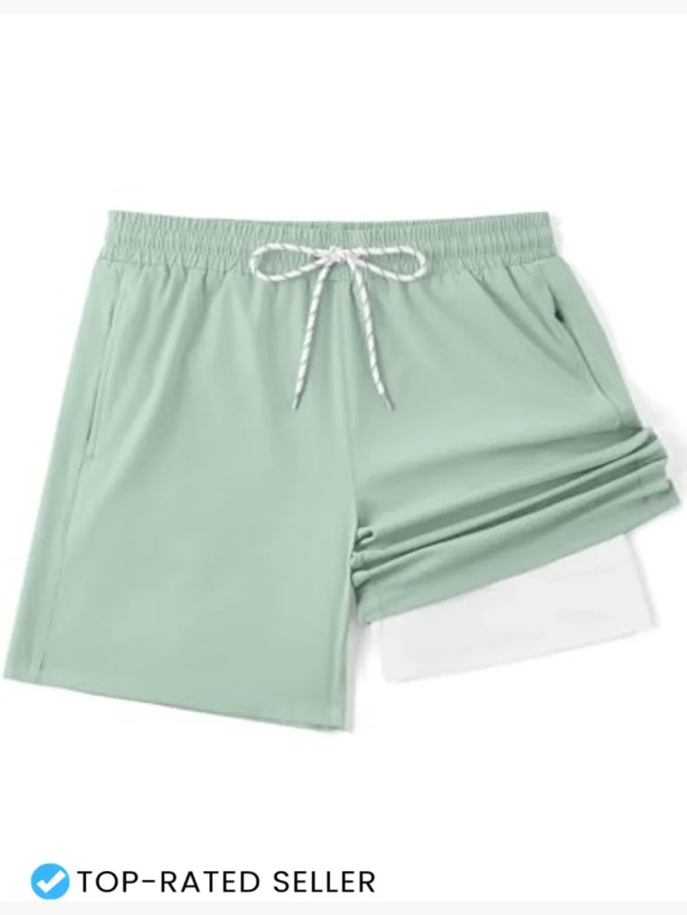 7 Inch Swim Trunks with Compression Liner Quick Dry Zipper Pockets Athletic Fit